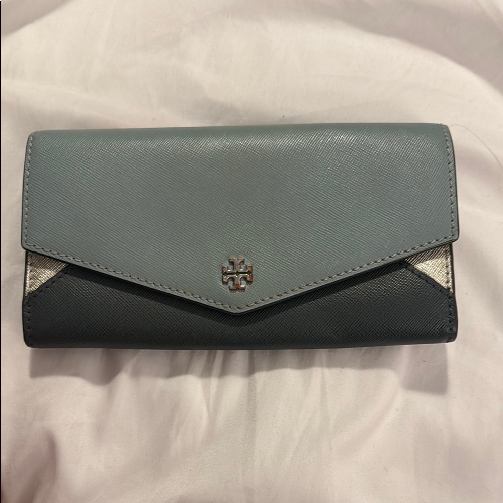 Tory Burch Gray and Blue Women's Wallet